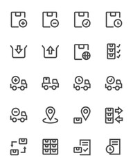 Icon design set for Logistics and transportation, Editable stroke vector graphic design