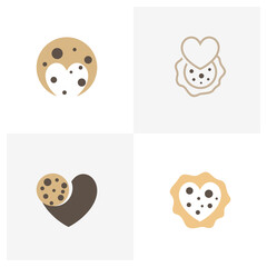 Set of Love Cookies Logo Design Vector Template, Icon Symbol, Creative design concepts
