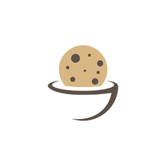 Cookies with Cup Logo Design Vector Template, Icon Symbol, Creative design concepts