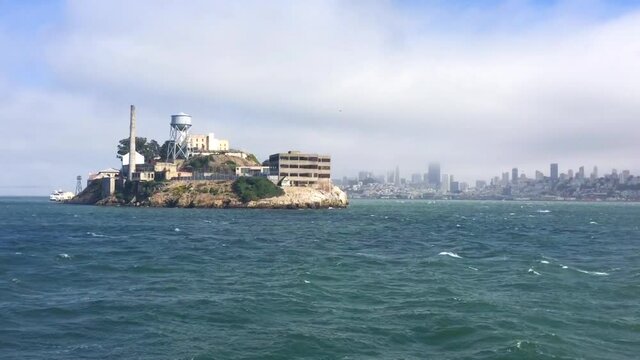 Breathtaking View of Alcatraz Prison From a Boat
