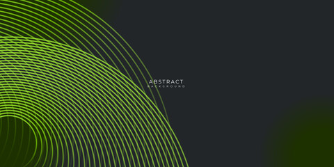 Abstract green black grey wavy circle lines presentation  background © Roisa