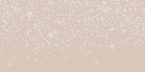 Snowflakes. Snow, snowfall. Falling scattered white snowflakes on a gradient background. Vector