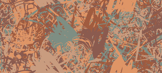 Fototapeta premium Multi-color grunge background seamless. Abstract geometric pattern. Chaos and random. Modern art drawing painting