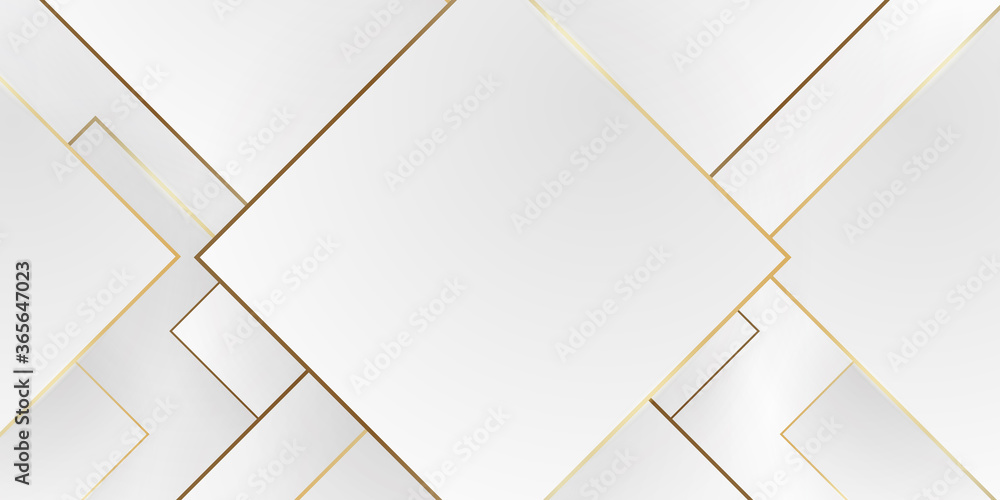 Aufkleber grey white gold lines abstract background with flowing particles. digital future technology concept.