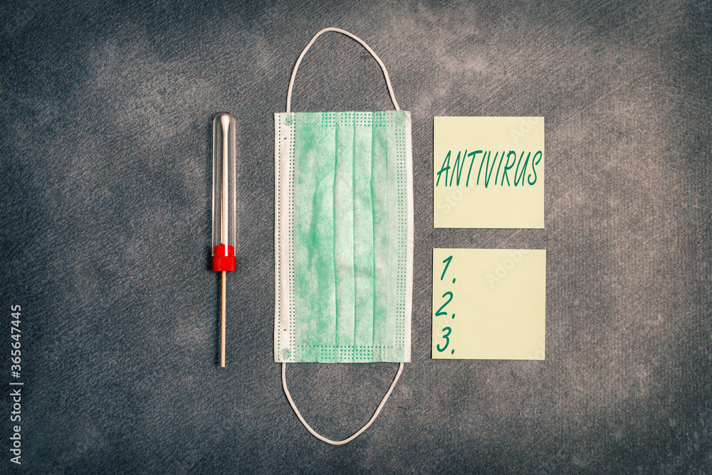 Poster handwriting text antivirus. conceptual photo suitable for the detection and removal of computer viru