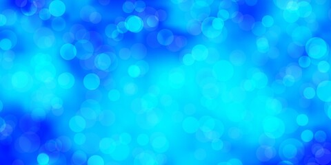 Light BLUE vector texture with circles. Glitter abstract illustration with colorful drops. Pattern for business ads.