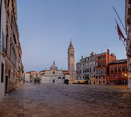 Naklejka premium City scene of Venice during Covid-19 lockdown without visitors at daytime in 2020