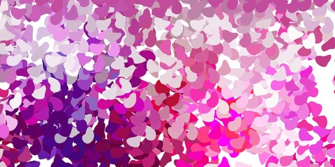 Light purple, pink vector background with random forms.