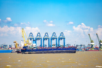 Busy container terminal in China