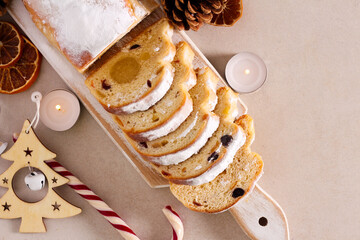 christmas cake with marzipan - stollen
