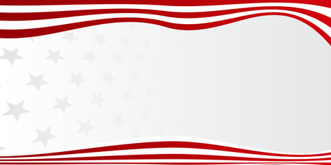 Red vector metal ribbon flag background with wave and space for your text. Abstract red wave curve on white blank space luxury design modern background vector illustration.