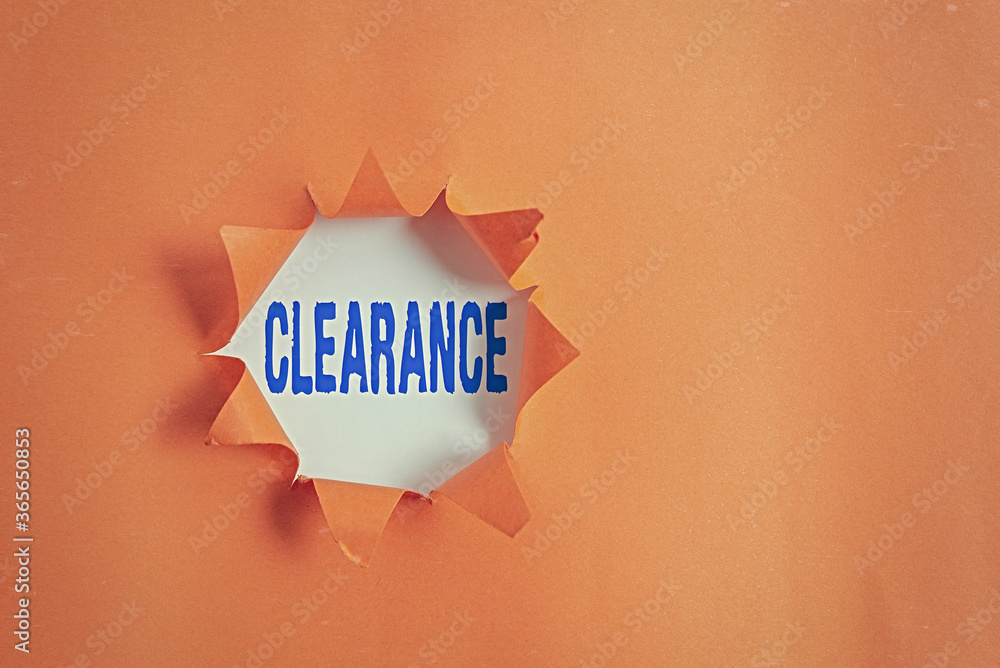 Poster text sign showing clearance. business photo text action or method to remove or distribute something 