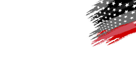 Modern black red grey gray brush flag background with brushes layers effect. Graphic design elements.