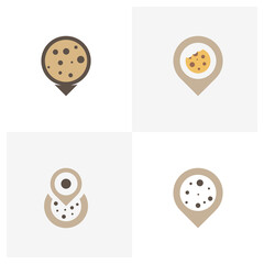 Set of Cookies Point Logo Design Vector Template, Icon Symbol, Creative design concepts