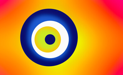 Glass Turkish evil eye (Nazar) isolated abstract background