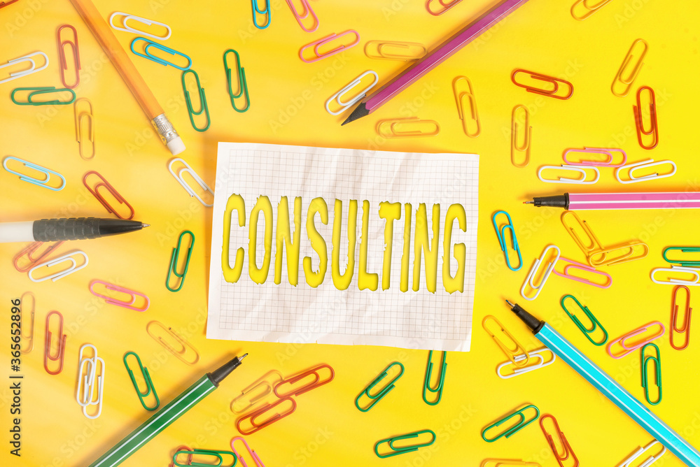 Poster writing note showing consulting. business concept for engaged in giving expert advice to experts or 