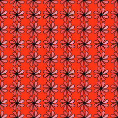 seamless pattern with red flowers