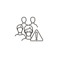 People keep distance vector stroke icon