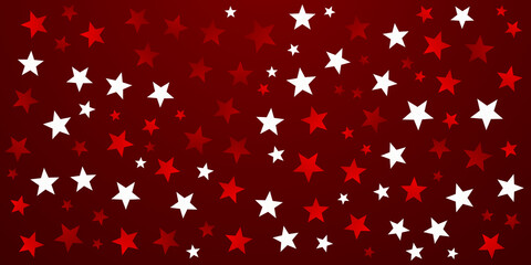 Red star pattern background for wide banner. Vector illustration design for presentation, banner, cover, web, flyer, card, poster, wallpaper, texture, slide, magazine, and powerpoint.