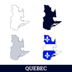Canada State Quebec Map with flag vector