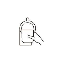 Hand take napkin vector stroke icon