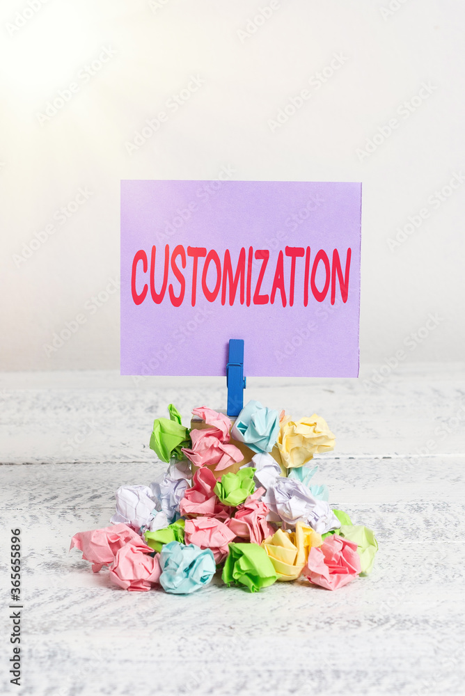 Poster word writing text customization. business photo showcasing modifying something that would suit in an