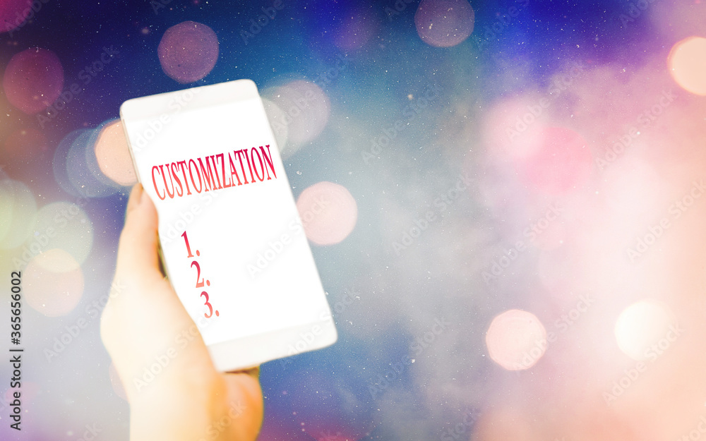 Poster conceptual hand writing showing customization. concept meaning modifying something that would suit i