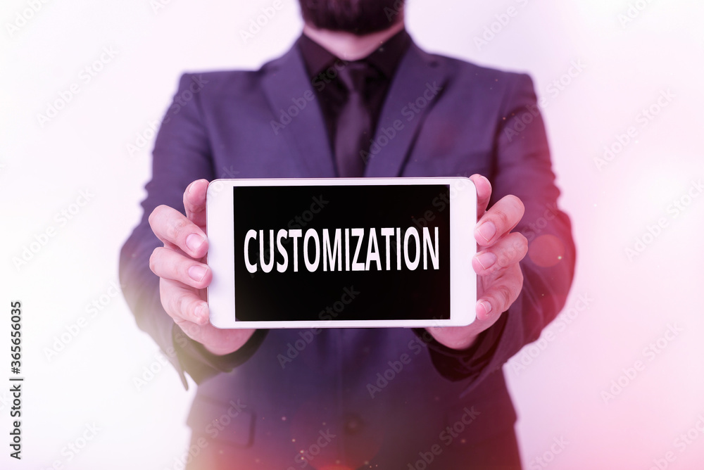 Poster text sign showing customization. business photo showcasing modifying something that would suit in an