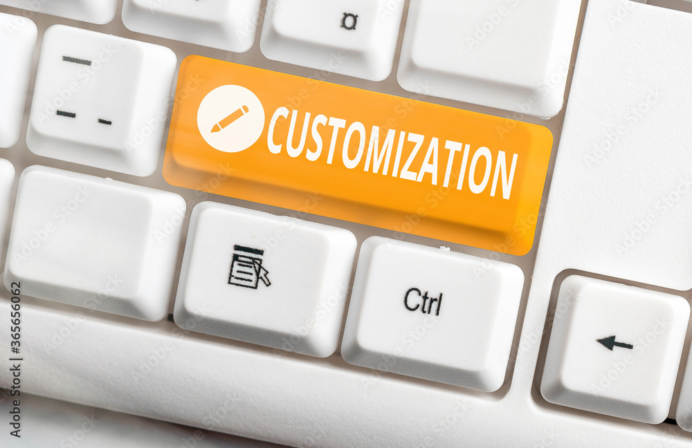 Poster word writing text customization. business photo showcasing modifying something that would suit in an