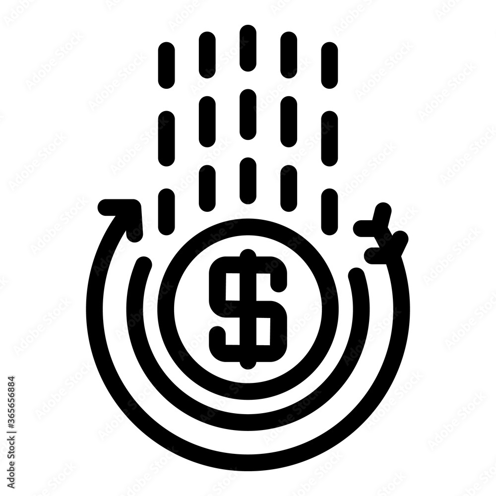 Poster drop money coin icon. outline drop money coin vector icon for web design isolated on white backgroun