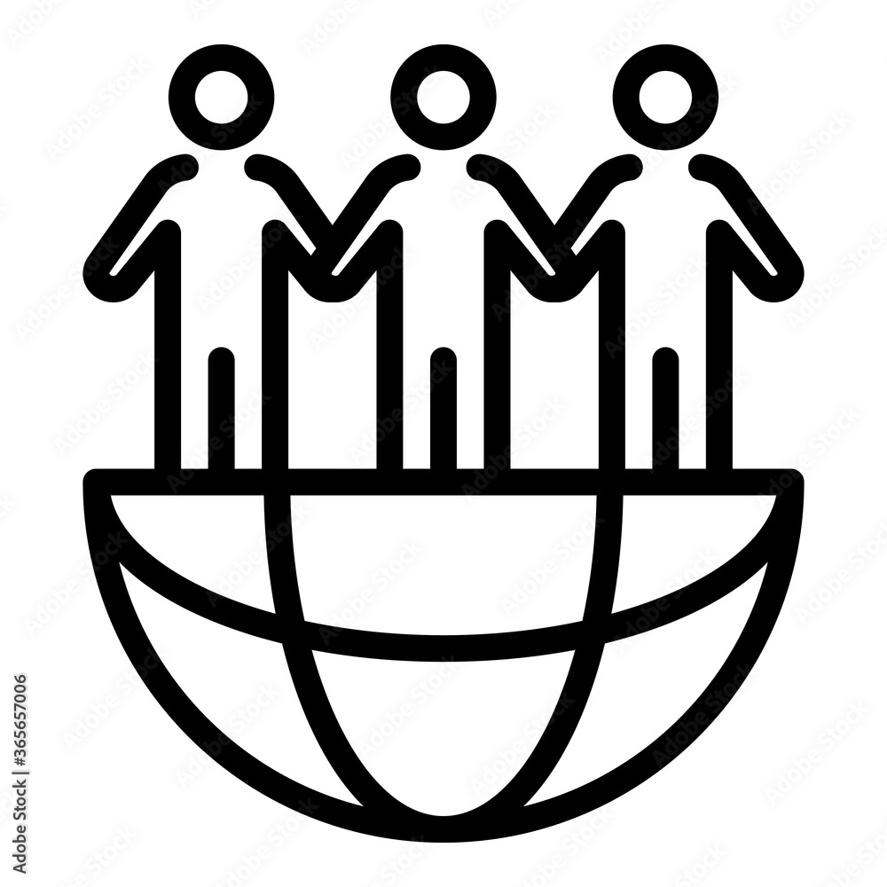 Poster global immigrants icon. outline global immigrants vector icon for web design isolated on white backg