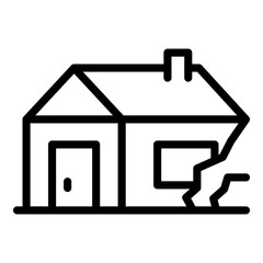 House destruction after war icon. Outline house destruction after war vector icon for web design isolated on white background