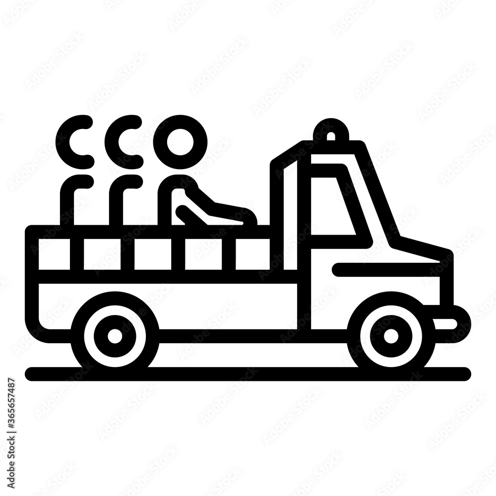 Poster illegal immigrants pickup icon. outline illegal immigrants pickup vector icon for web design isolate