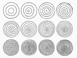 isolated childish hand drawn doodle lines circles  element for background, wallpaper, texture, cover, banner, label etc. vector design.