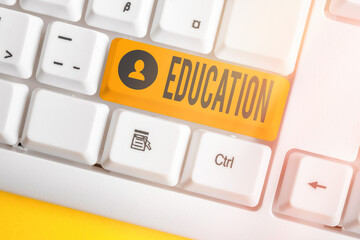 Word writing text Education. Business photo showcasing the process of obtaining or giving...