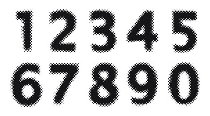 Vector set of halftone numbers.