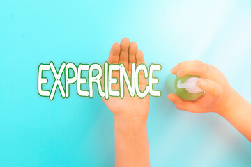 Handwriting text Experience. Conceptual photo single instance witnessing or going through something...