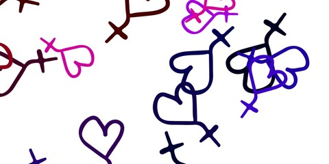 Light Blue, Red vector background with woman symbols.