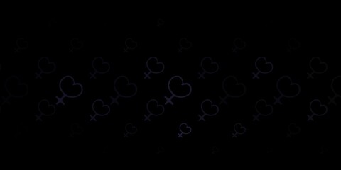 Dark Gray vector background with woman symbols.