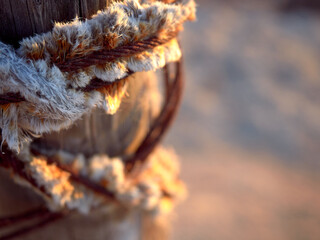 Rosted wire by the sea