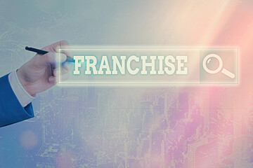 Handwriting text writing Franchise. Conceptual photo an authorization granted to an individual or...