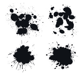 Set of black ink blots.