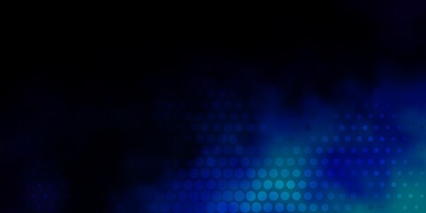 Dark BLUE vector background with spots. Abstract colorful disks on simple gradient background. Design for your commercials.
