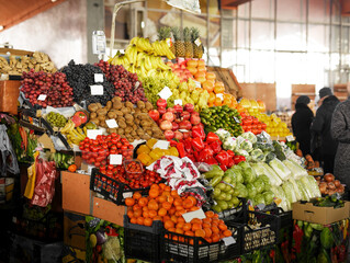 FREASH VEGAN FOR for Healthy nutrition and eating. Fresh and organic vegetables at farmers market.