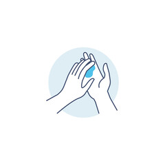 Hand wash vector stroke icon