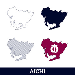 Naklejka premium Japan State Aichi Map with flag vector