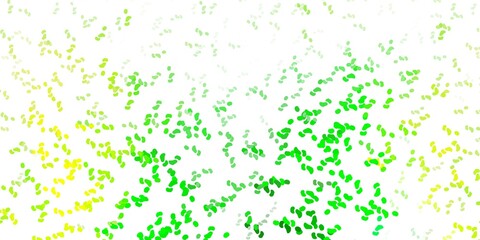 Light green, yellow vector background with random forms.
