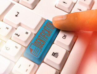 Writing note showing Identification. Business concept for an action or procedure to identify...