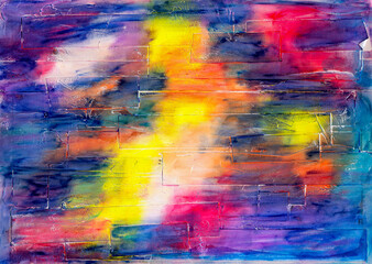 Kolorowa abstrakcja - mixmedia 