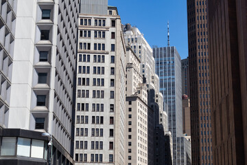 A Variety of Skyscrapers in Lower Manhattan of New York City